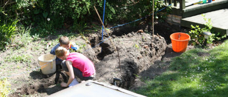 Getting some help with the digging